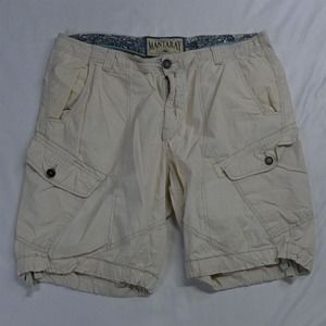 Mantaray 38 x 9" Khaki Lightweight Poplin Cargo‎ Shorts